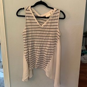 Navy and White Stripe Flowy Tank